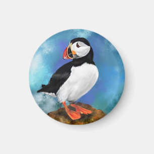 Íman Linda pintura de pássaros do Atlântico Puffin, A