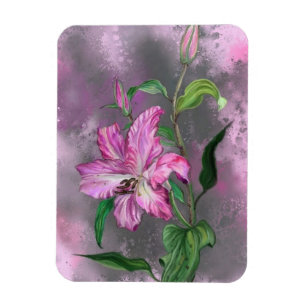 Íman Linda pintura roxa de flor roxa pintada de flor mi