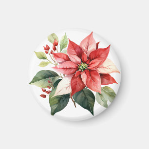 Íman Linda Poinsettia de Natal Vermelho