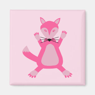 Íman Linda Raposa Menina Rosa