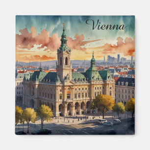 Íman Linda Viena Áustria Watercolor Painting