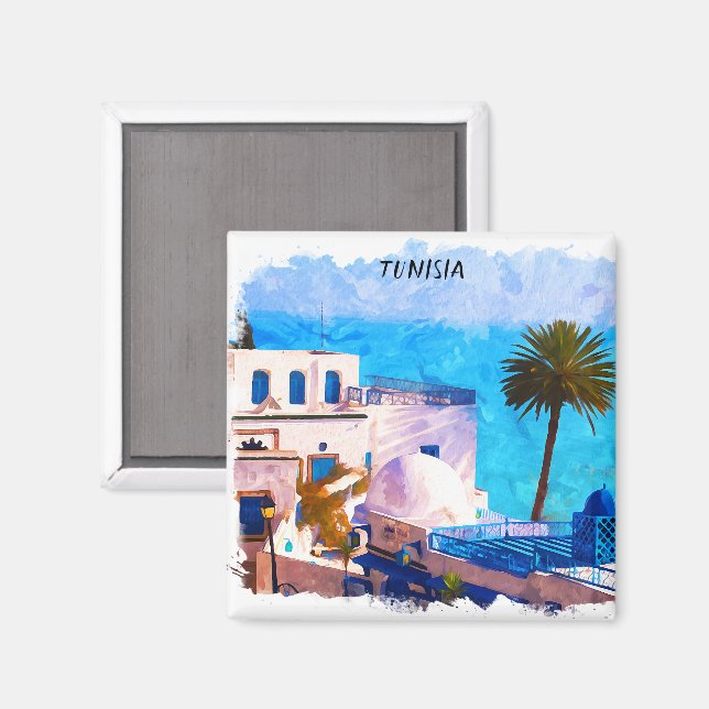 Íman Linda visão do Panorama da Tunísia (Front/Back)