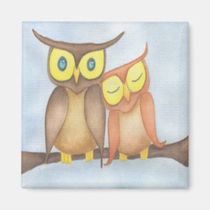 Íman Linda Watercolor Owl Lovers