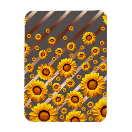 Íman Lindas flores amarelas nas cinzas, listras castanh