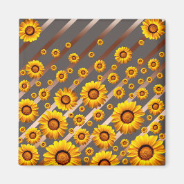 Íman Lindas flores amarelas nas cinzas, listras castanh