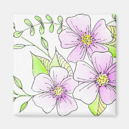 Íman Lindas Flores de Aquarela Roxa