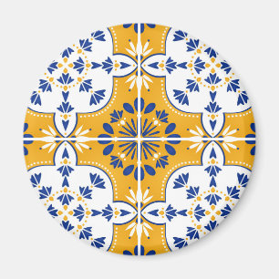 Íman Lindo Azulejo Português azul e amarelo