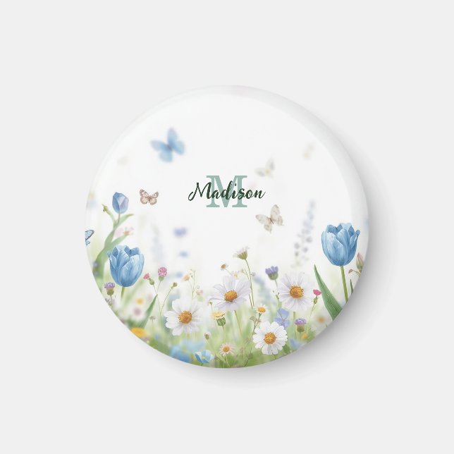Íman Lindo Buquê de Flores Silvestres Flor de Primavera (Frente)