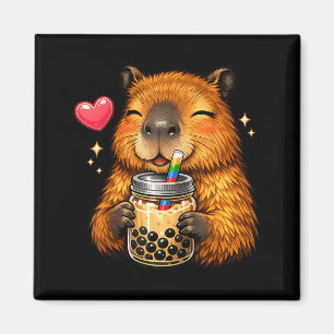 Íman Lindo Capivara Kawaii Anime Bebendo Bubble Tea