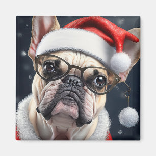 Íman Lindo design de Natal de Bulldog Francês de Papai