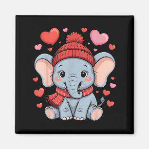 Íman Lindo Elefante Dia dos Namorados Corações Cachecol