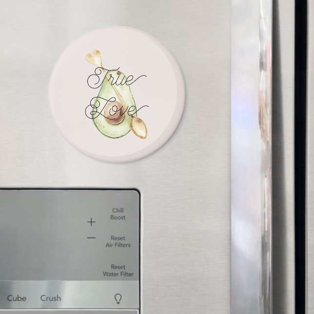 Íman Lindo em Colher de Coração de Abacate Rosa Bege (In Situ (Fridge))