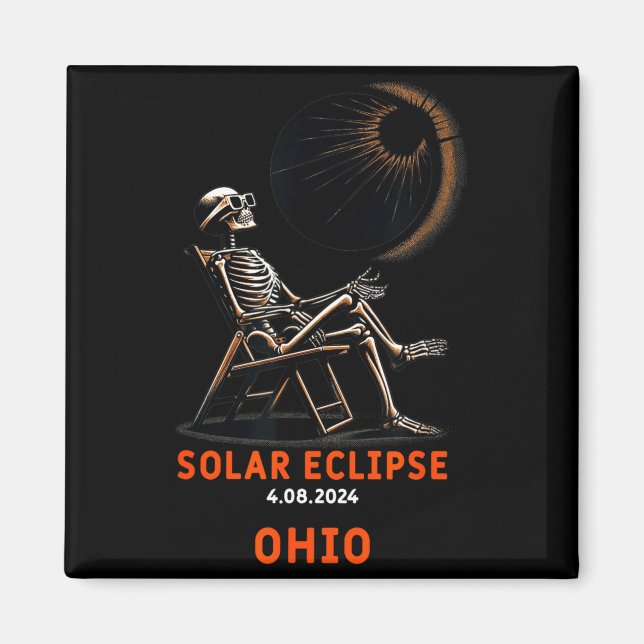 Íman Lindo Esqueleto do Eclipse Solar de Ohio Lembrança (Frente)