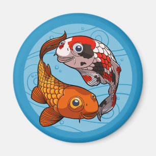 Íman Lindo Koi Carp Peixe Nadador Peixe Engraçado Peixe