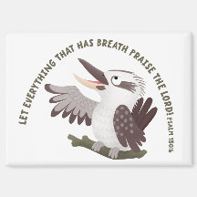 Lindo kookaburra louve o Senhor versículo da bíbli
