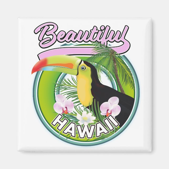 Íman lindo logotipo de viagem do Havaí (Frente)