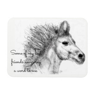 Íman Lindo Magneta de desenho de lápis de cavalo