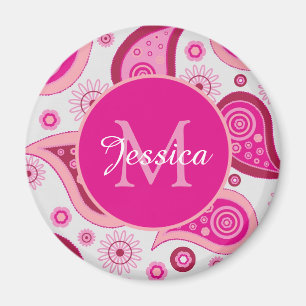 Íman Lindo Paisley Rosa Personalizado