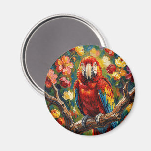 Íman Lindo Papagaio Arara Colorido Impasto