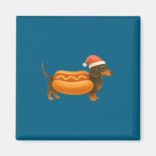 Íman Lindo Pequeno Natal Divertido Cachorro-Quente Dach