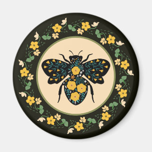 Íman Lindo Quadro de Flor Abelha Florida