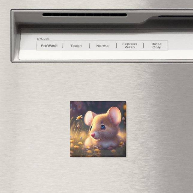 Íman Lindo ratinho em um prado de flores (In Situ (Dishwasher))