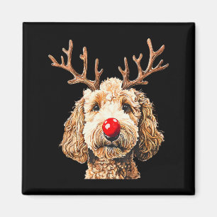 Íman Lindo Reindeer Engraçado Santa Goldendoodle Natal