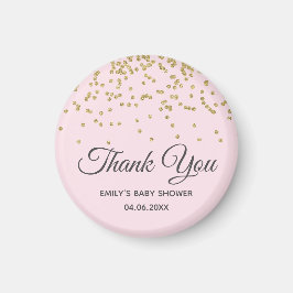 Íman Lindo Rosa Bege Dourado Brilho Obrigada Chá de Beb