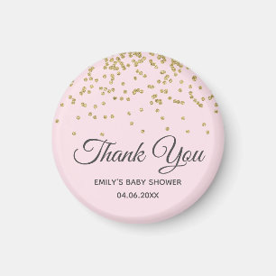 Íman Lindo Rosa Bege Dourado Brilho Obrigada Chá de Beb