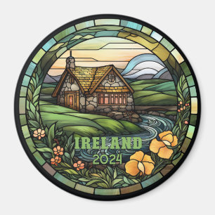 Íman Lindo souvenir de vidro colorido falso da Irlanda