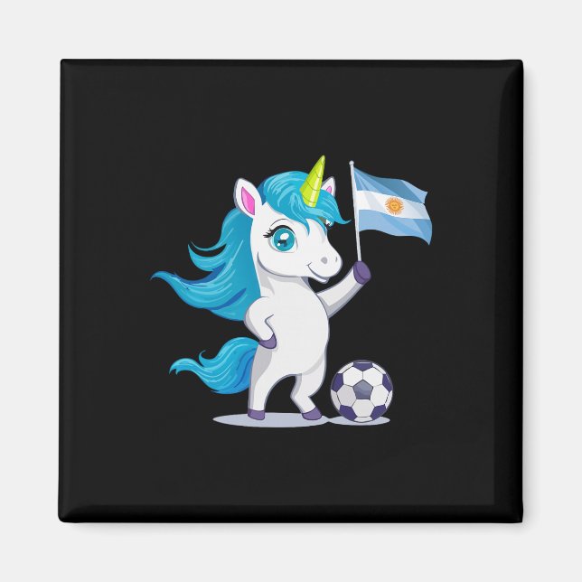 Íman Lindo Unicórnio de Raízes Argentinas Jogando Futeb (Frente)