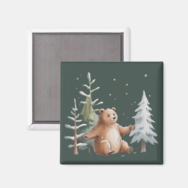 Íman Lindo Urso Nevado de Inverno Caprichoso Bosque Inv (Front/Back)