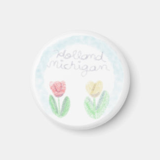 Íman Lindos Tulipas de Holland Michigan em Aquarela
