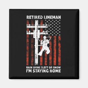 Íman Lineman Retirement 4 De Julho Novelty Man W
