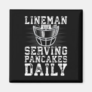 Íman Lineman Servindo Pancakes Daily Football Lineman