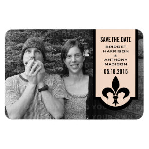 Íman Linen Fleur De Lis Banner Imã salve a data