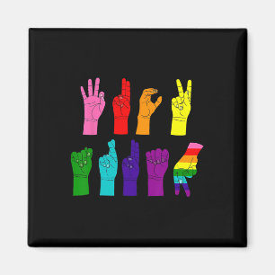 Íman Linguagem de Sinais Trump Sutil Anti Trump LGBTQ