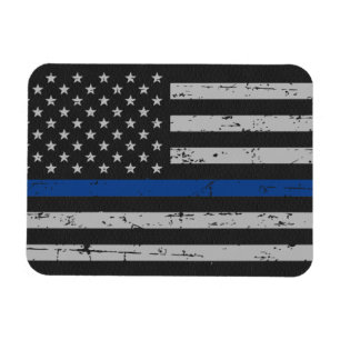 Íman Linha Azul Fino - Policial - Bandeira Americana