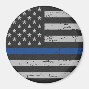 Íman Linha Azul Thin - Policial - Bandeira Americana