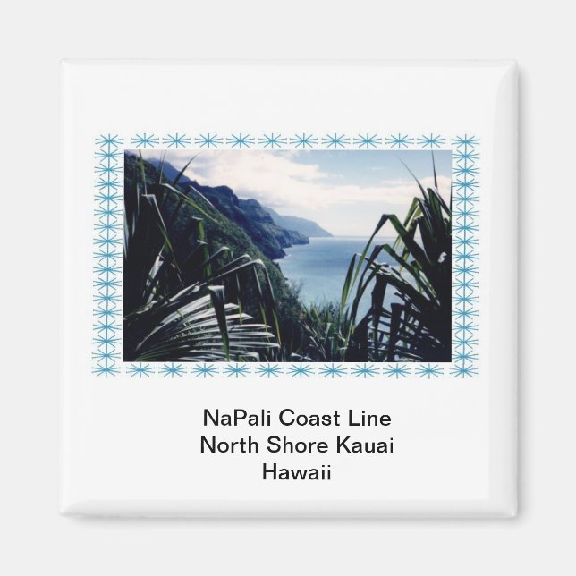 Íman Linha Costeira Magnet-NaPali, Kauai, Havaí (Frente)