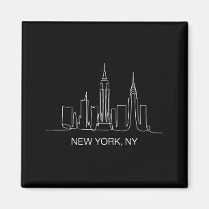 Íman Linha de Arte do Horizonte de Nova York Desenho Ny