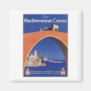 Íman Linha mediterrânea viagens vintage do navio de