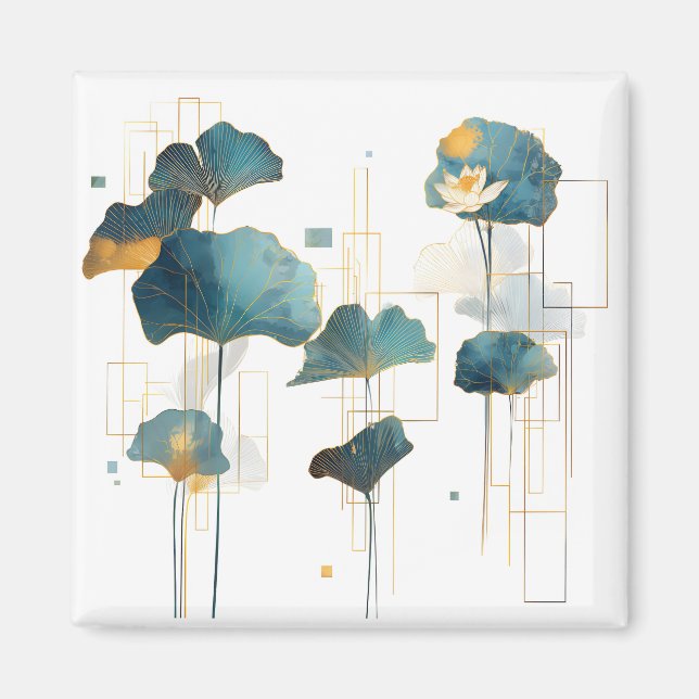 Íman Linha Minimalista Ginkgo Lotus Zen (Frente)