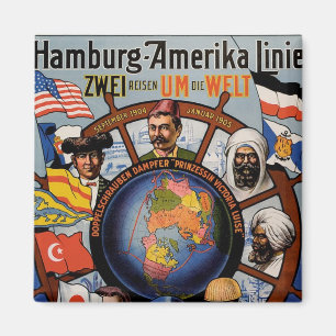 Íman Linha poster de Hamburgo Amerika