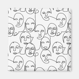 Íman Linhas Abstrato modernas enfrentam arte contínua d