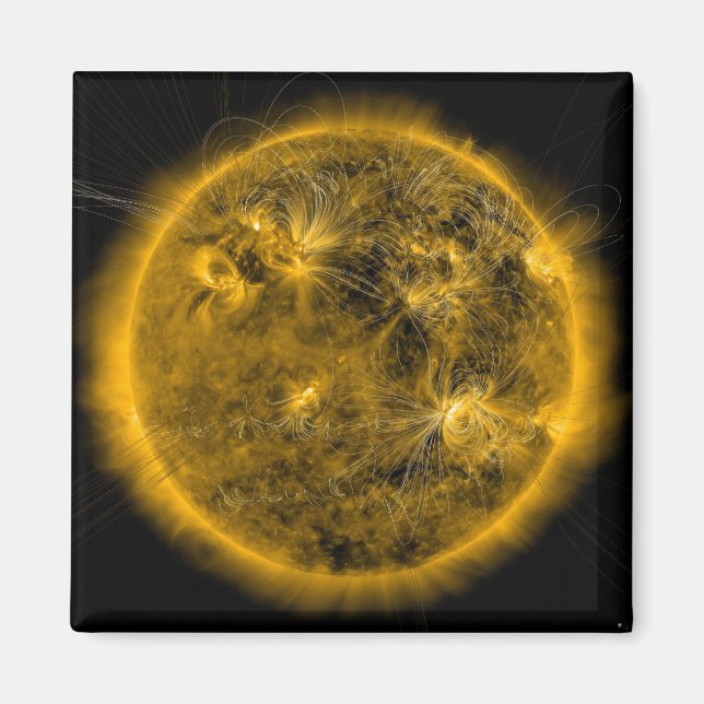 Íman Linhas de campo magnético no Sol (Frente)