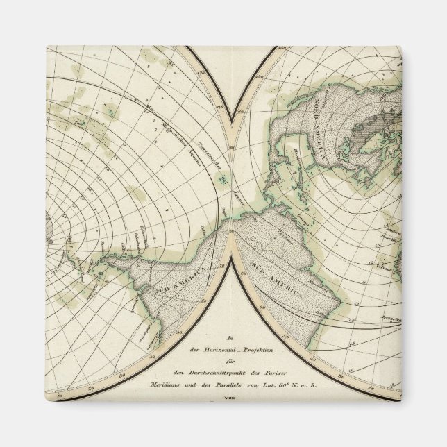 Íman Linhas de isodinâmica do mundo (Frente)