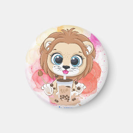 Íman Lion cita bebendo bobba.