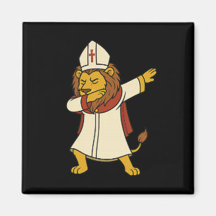 Íman Lion Dabbing Papa Leo Xiv Halloween Engraçado Usa