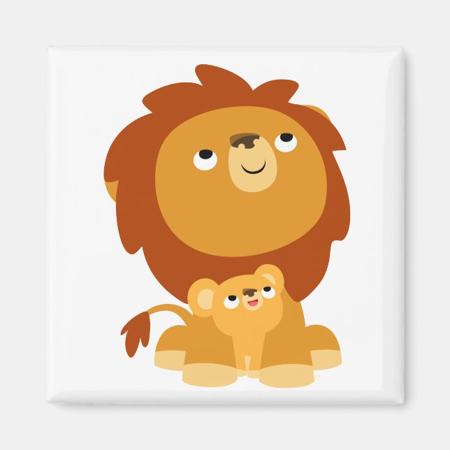 Íman Lion e ímã de cubo protetores de desenho animado (Frente)